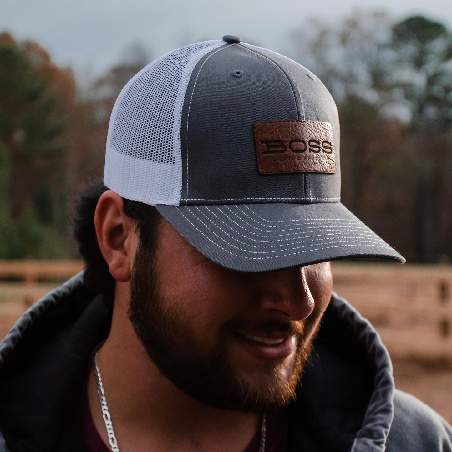 Boss™ Leather Patch Hat