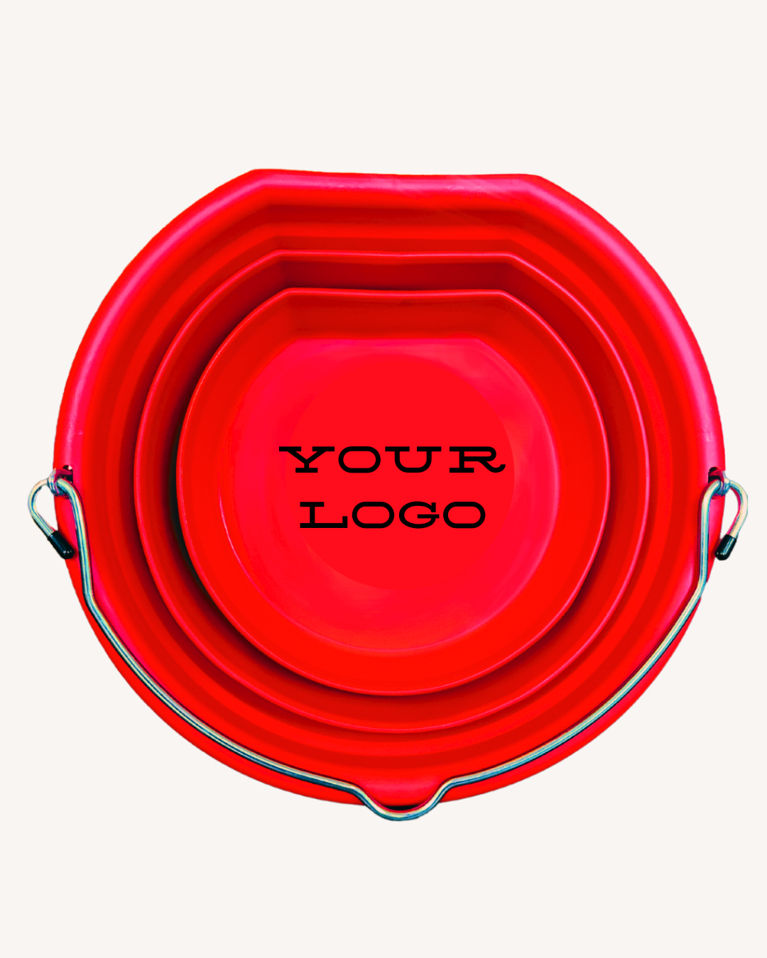 Boss™ Bucket - Solid Red + Your Custom Logo